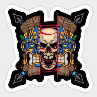 Tiki Mask 9.2 Sticker